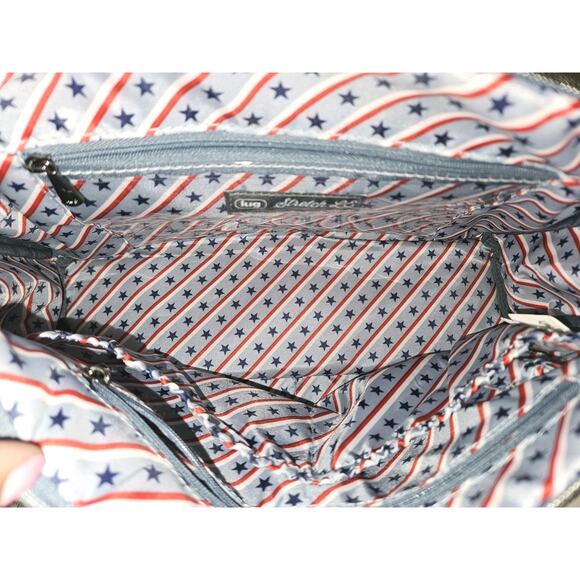 New! Lug Stretch LE Crossbody Bag In Slate Blue RFID Blocking Patriotic 12x7x4 - Picture 7 of 14